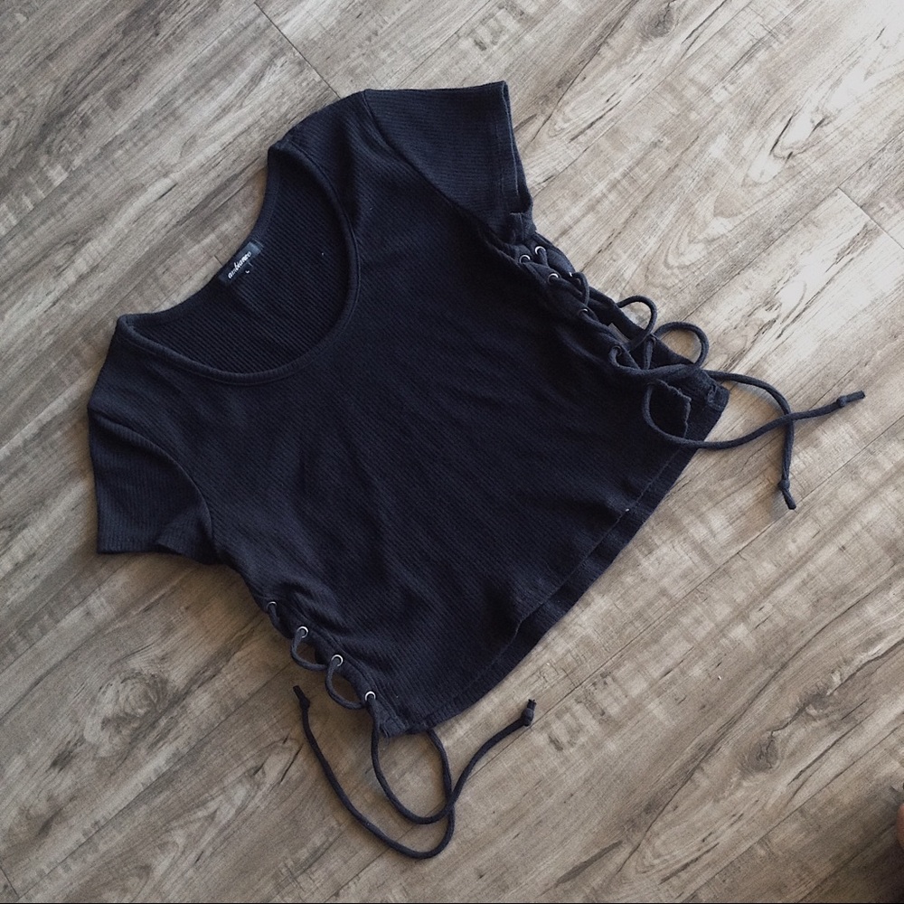 Crop Top With Lace Up Sides